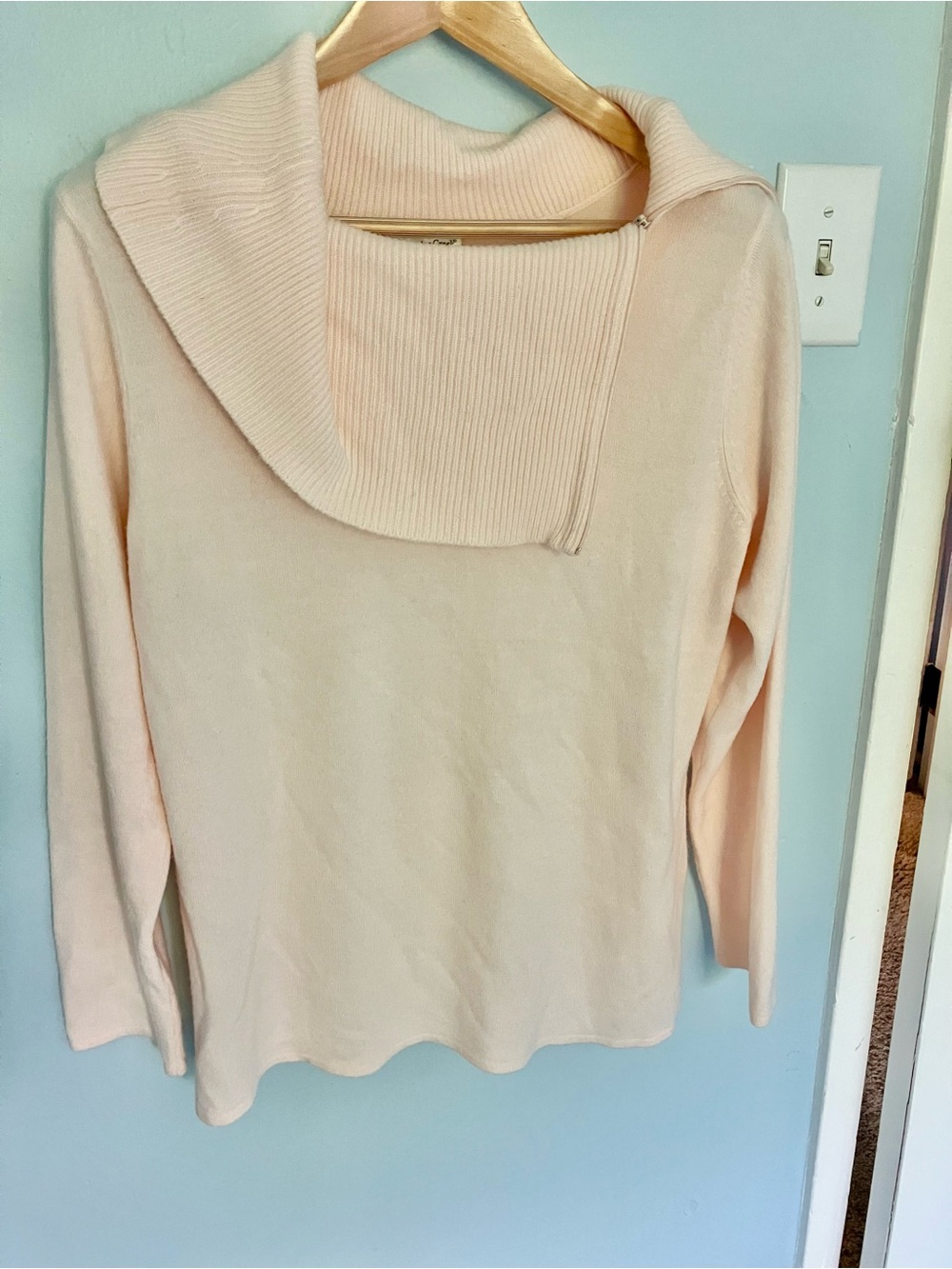 Coldwater Creek Women's Shawl Collar Sweater - Pale Blush